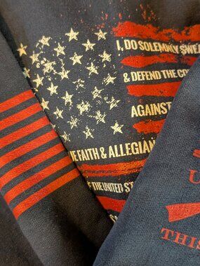 Grunt Style The Oath American Flag Graphic Pullover Hoodie - Women’s Size L - EU